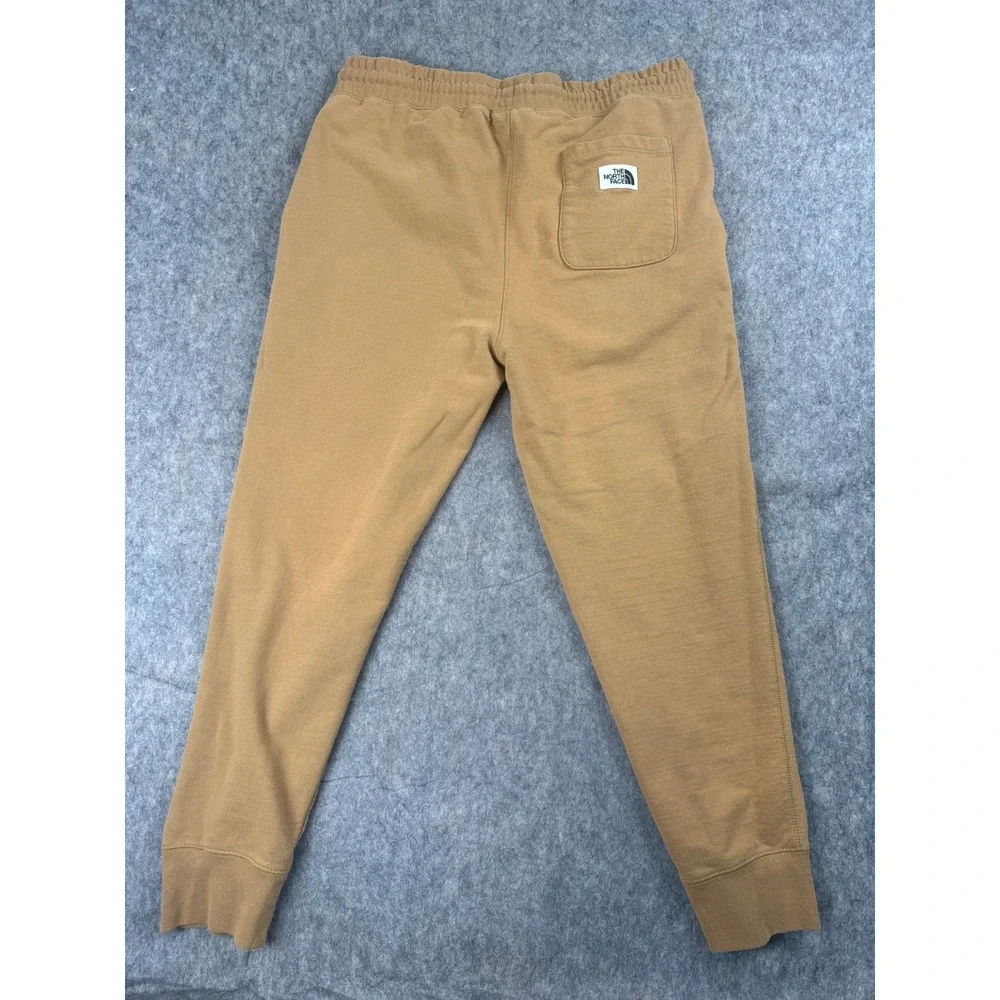 The North Face Mens XL Fleece Joggers Tan Brown Drawstring Sweatpants Logo XL/TG